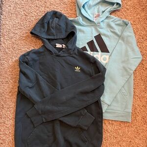 Adidas light and dark Teal Hoodies